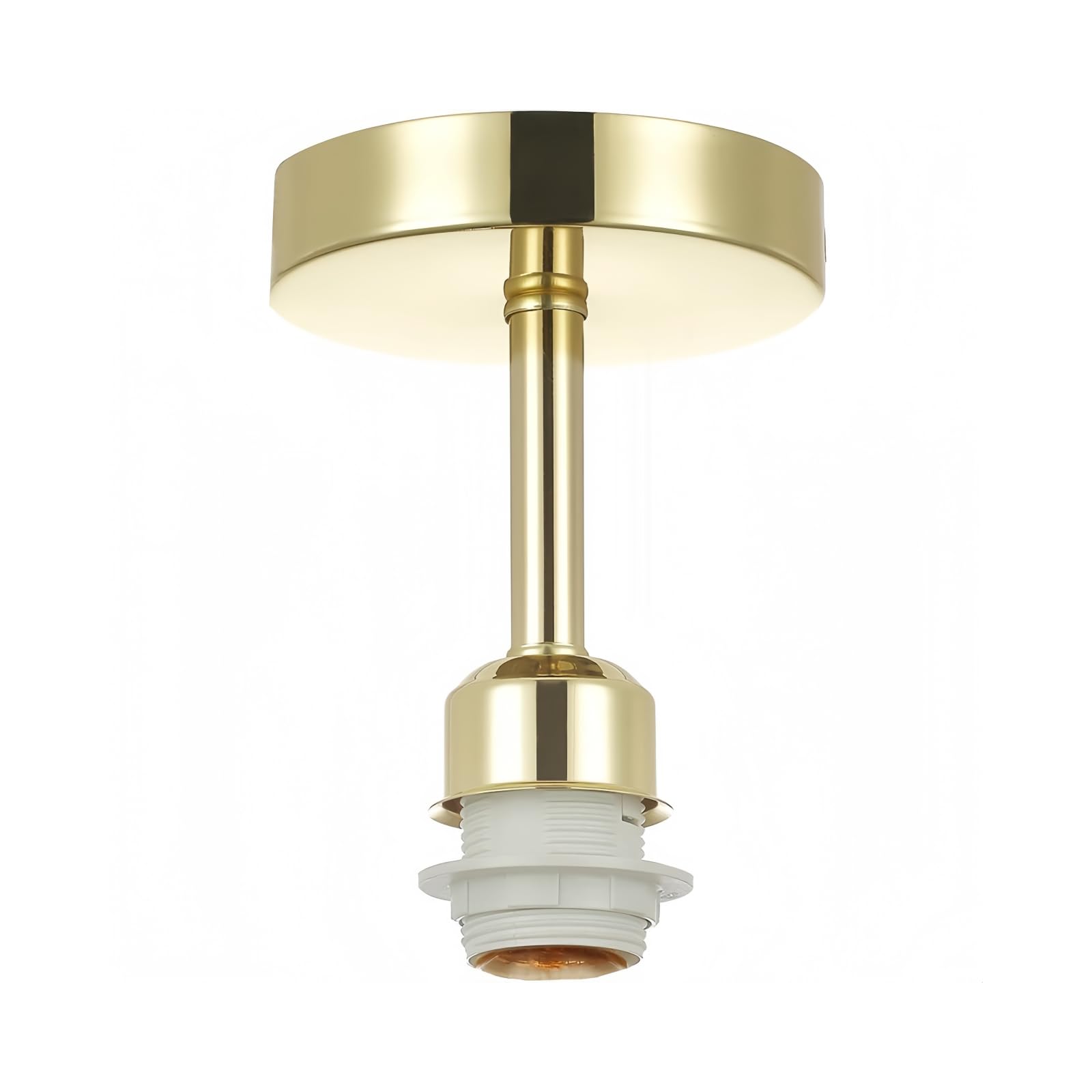 HQTS Ceiling Light Fitting, Vintage Pendant Light Fitting with E27 Screw Bulb Holder Suitable for Lamp Shades (Golden)