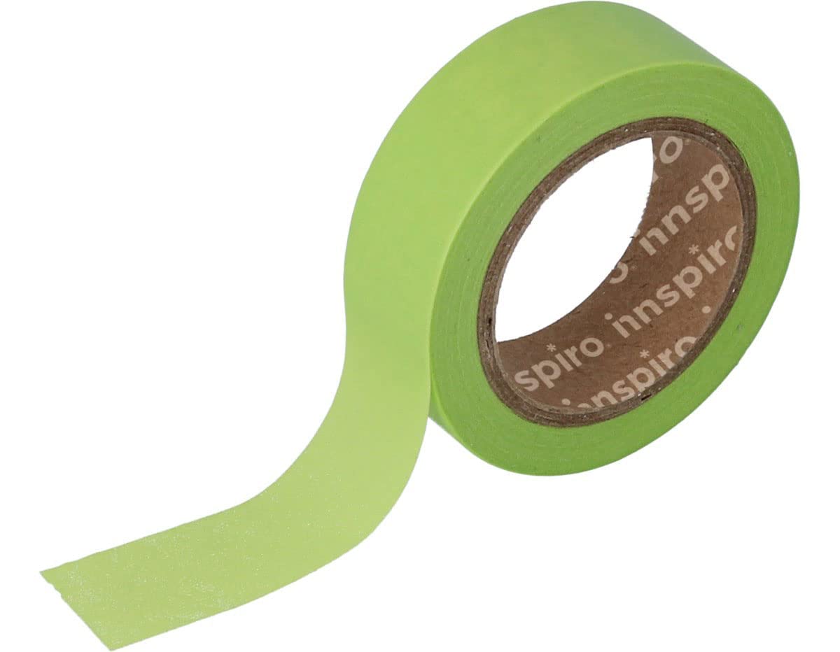 INNSPIRO Masking Tape Washi Tape Green Pistachio 15 mm x 10 m Basic Plain Series