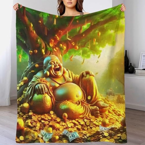 Couverture Bouddha 3D de qualité supérieure en peluche douce