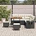 Generisch Gartensofa-Set mit Kissen 9 pcs Schwarz und Creme Poly-Rattan,Möbel,Gartenmöb...