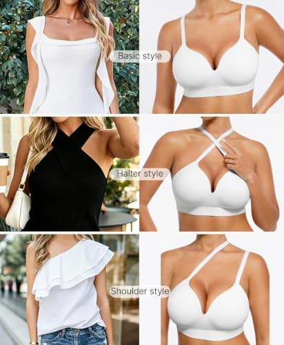Image of FeelinGirl Wireless Supportive Bra for Women, Seamless Comfort Bralettes No Underwire Full Coverage Everyday Bras