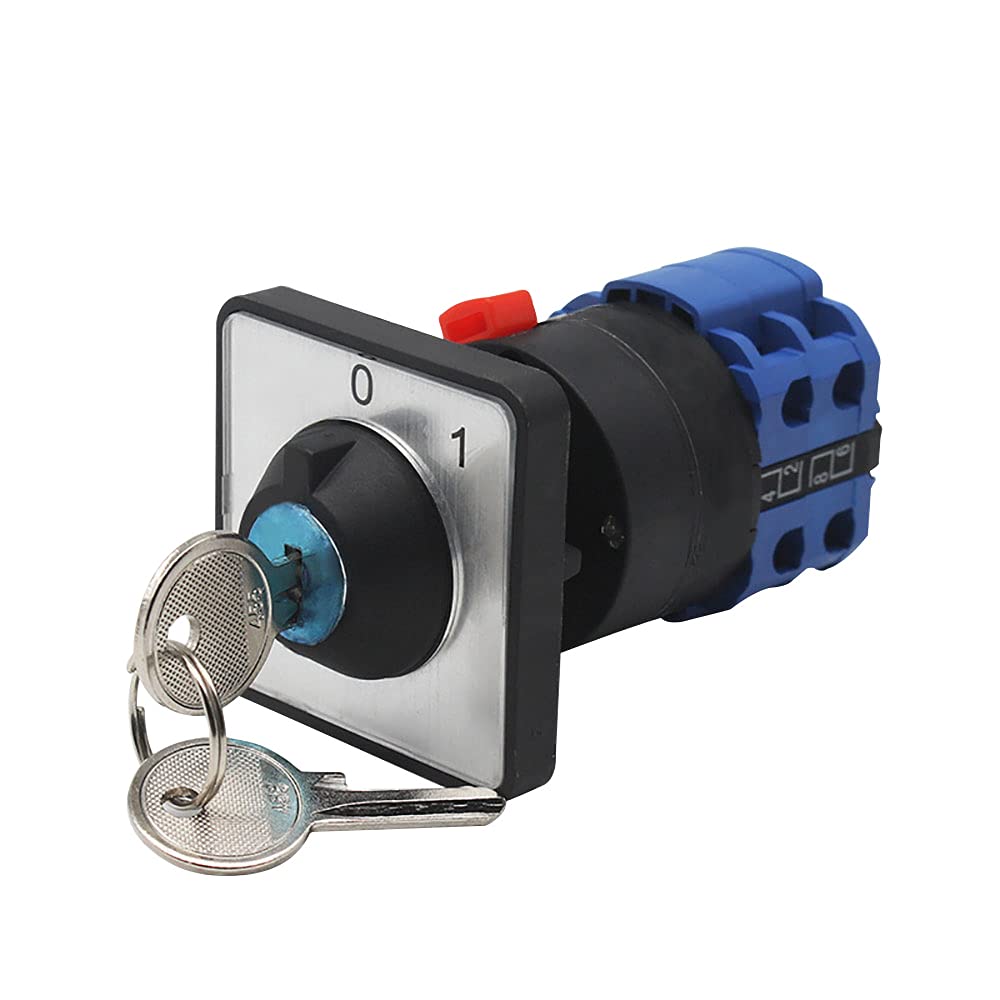 1Pcs Universal Changeover Selector Switch, Power Transfer Switch, 2 Positions 12 Terminals, LW26-20 C06/3 380V 20A Motor, Water Pump Generators, Rotary Cam Selector
