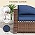 VONZOY Patio Furniture Set with 44'' Propane Gas Firepit Table, 8 PCS Outdoor Sectional Conversation Sets with High Back, Navy Blue (Waterproof Cover Included)