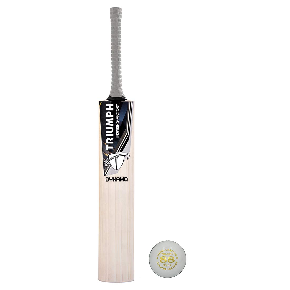TRIUMPH DYNAMO ENGLISH WILLOW PROFESSIONAL CRICKET BAT FOR MENS | READY TO PLAY | LIGHT WEIGHT WITH TR-88-W CRICKET LEATHER BALL VEG TANNED WHITE