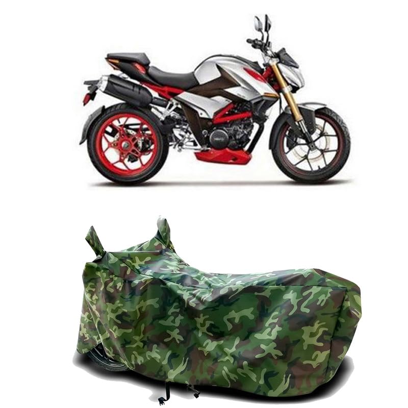 Image of DUFFEL-100% Heat Protection Two Wheeler Bike /Scooty Body Cover for Hero XF3R Water Resistance /UV-Rays /Birds Dropping /Scratchproof /Dust Proof /Waterproof[Green Jungle Print]