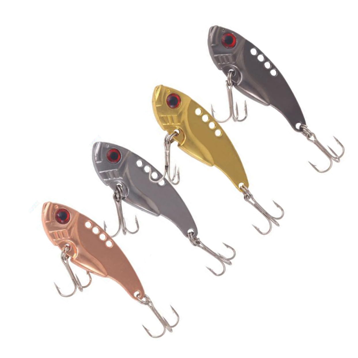 Toddmomy Pièces Appâts pour La Pêche Hameçon Triple Aux Leurres Durs Cuillère De Pêche Leurres Appâts pour Poissons Appât De Natation pour Basse Eau Fraiche Faire Tourner Faux Appât