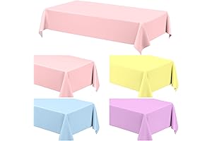 4 Piece Pastel Color Plastic Table Covers for Every Occasion