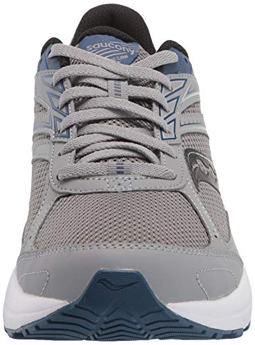 Saucony Mens Cohesion 14 Road Running Shoe, Grey/Blue, 9 Us #TOP1