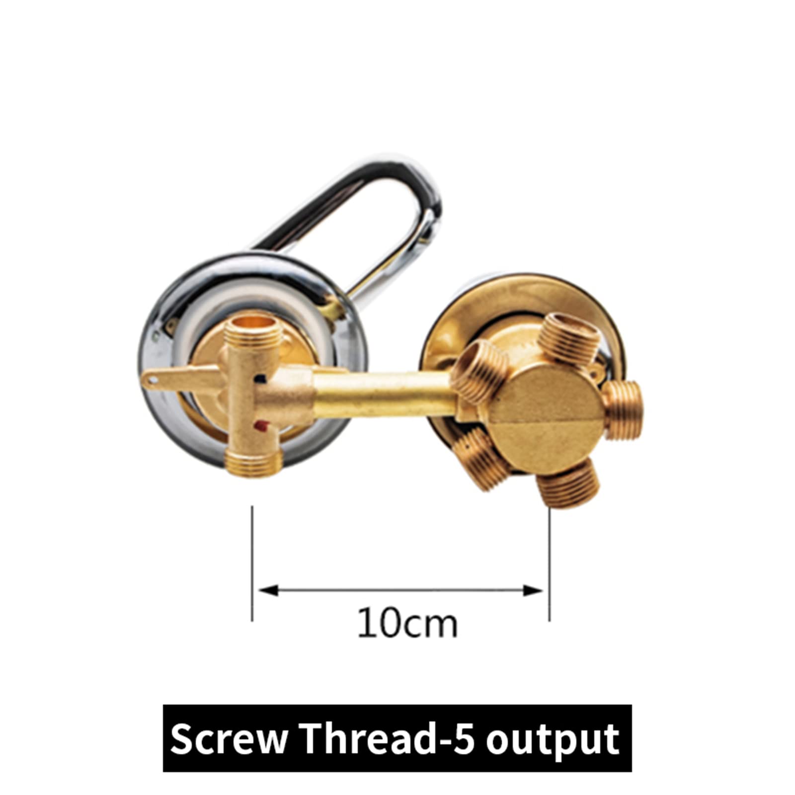 5-Wege-Duscharmatur mit Mischventil, 10 cm Einbaulänge, Kalt- und Warmwasseranschluss, Keramikkartusche, 1/2"-Schraubgewinde, Waschtischarmatur, Duschschalter