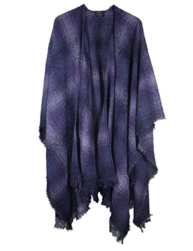Wool Ruana Purple Check Kerry Woollen Mills Irish Made