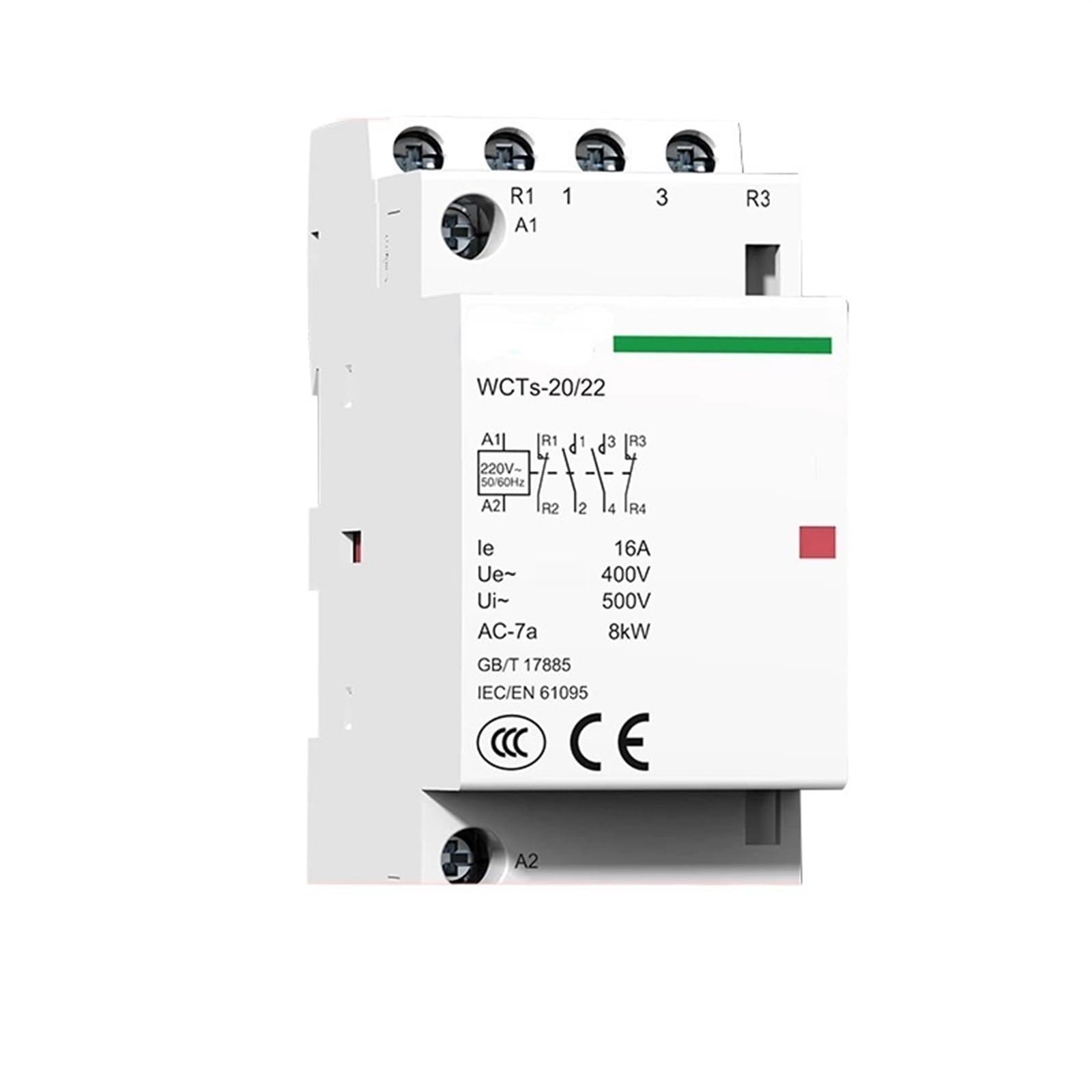 HUUOQIWY 4p 16A 20A 25A 4NO Or 2NO2NC 220V/230V 50/60HZ Din Rail Household AC Modular Contactor 1Pcs(20A,4NO)