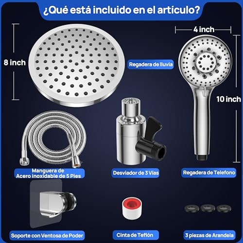 Regadera redonda grande 8 Imagen adicional