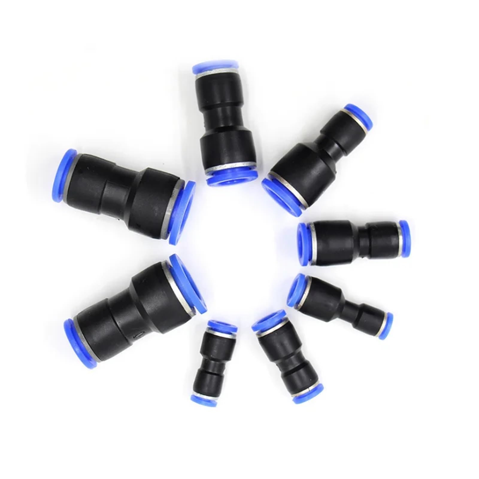 Lote de 100 y 50 Unidades de Conectores rápidos de plástico PG de 4-6 mm, 6-8 mm y 6-10 mm for Aire y neumático, de un Solo Toque, for Conexiones de Gas Rectas.(6mm-8mm(100pcs))