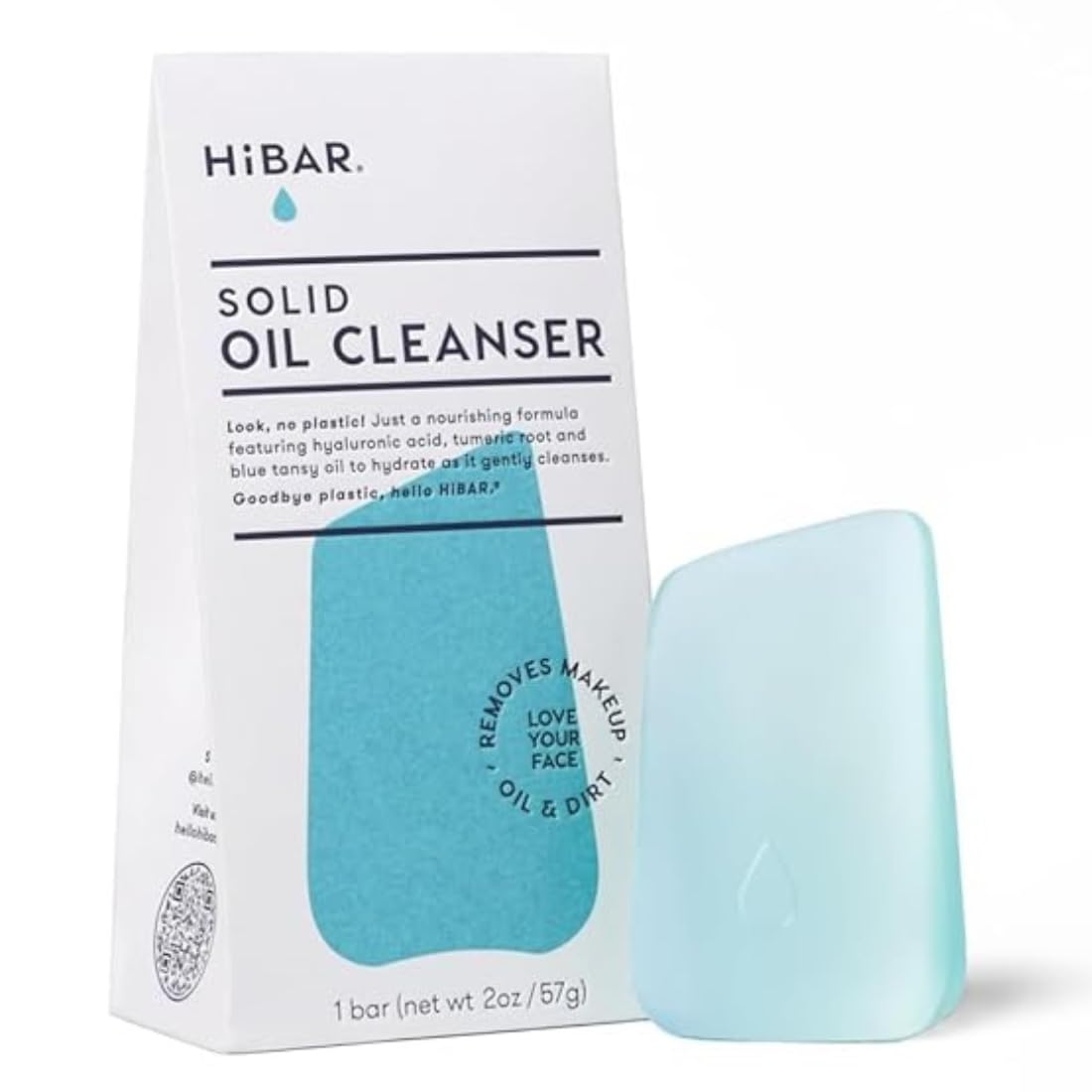 HIBAR Solid Cleansing Oil Bar – Natural Makeup Remover – Melts Makeup, Sunscreen, Dirt, Oil – Eco-Friendly, Vegan, Paraben-Free, Travel-Friendly,