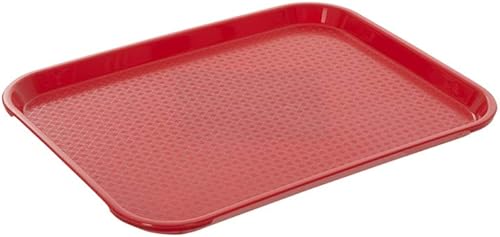 Bandeja de comida rápida de 10 x 14 pulgadas, rectangular, de polipropileno, color rojo, para cafetería, comedor, restaurante, patios de comida disponible en Yaxa Peru