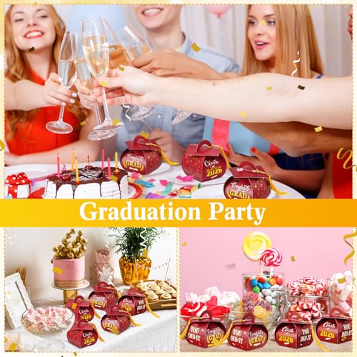 Teling 50 Pcs 2026 Graduation Cap Gift Boxes Graduation Candy Treat Boxes with Gold Tassel Class of 2026 Congrats Grad Party Favor Supplies for Chocolate Grad Flower Keepsake Decorations by Teling - Image 4