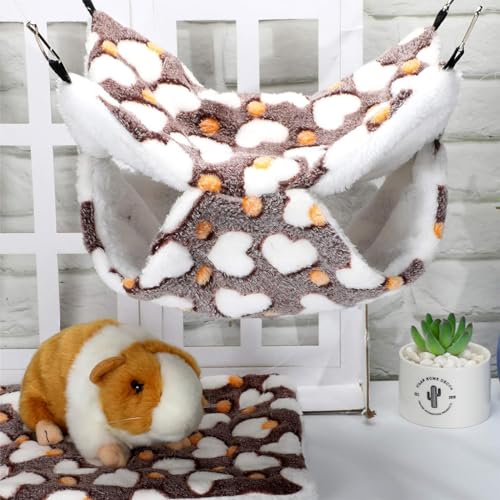 Image of Qpets Plush Hanging Hammock Bed for Guinea Pigs and Hamsters L Multicolor