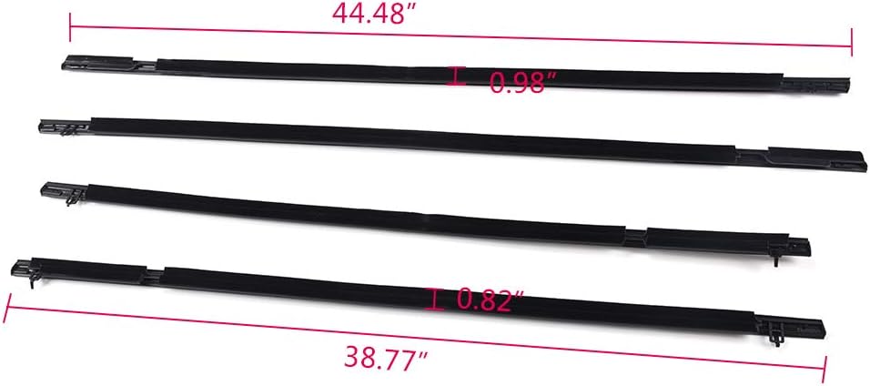 4PCS Weatherstrip Window Seal Compatible for Honda Civic 4 Door 2006-2011 Outside Trim Seal Belt Black