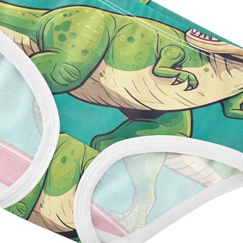 Cotton Girls Underwear Toddler Cool Green Rex Dinosaur Teal Girl Panties Cute Animal Underpants Briefs 2t4