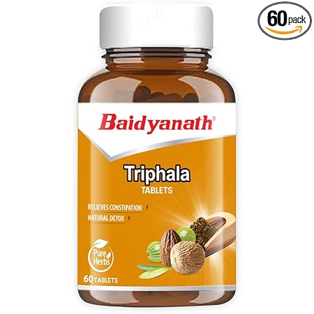 Baidyanath Triphala Tablets 60 TB - An Ayurvedic Formulation | Antibacterial | Anti Oxidants | Detoxifier | Immunity Booster | Blood Purifier | Good for Eyes and Effective In Weight Loss