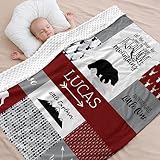 Personalized Baby Blankets for Boys - Woodland Personalized Baby Blanket - Custom Baby Blankets for