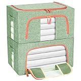WestonBasics 23QT Stackable Storage Containers for Clothes - Collapsible Steel Frame Storage Bins fo