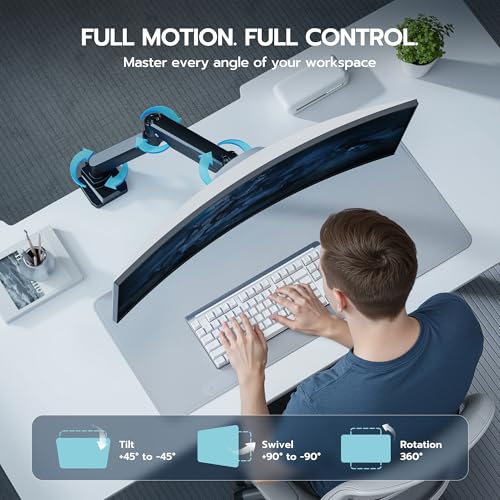 Image of Heavy Duty Single Monitor Mount for 13 inch-49 inch Curved Screens, Black