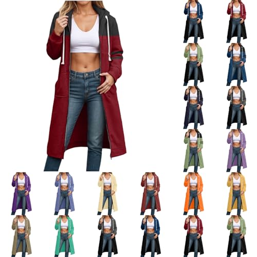 Long Hoodies for Women Zip Up Oversized Fleece Tunic Sweatshirts Casual Long Sleeve 2025 Fall Hoodie Jacket Coat