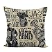 426 Copricuscini Musica Jazz Musicisti E Strumenti A Fiato Personaggi Parole Vintage Federa Stampato Cuscino Copricuscini semplicità Caso Federa per Divano Regalo Soggiorno 45X45Cm