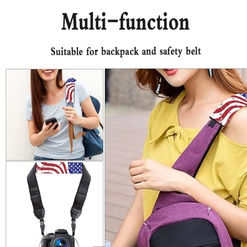 Image of AFPANQZ 4th of July Flag Seat Belt Cover Pads Kit 2 Packs Comfortable Driving Shoulder Protectors Car Safety Seatbelt Pads Soft Comfort Cushion Car Seats Accessories Backpack Strap Pad