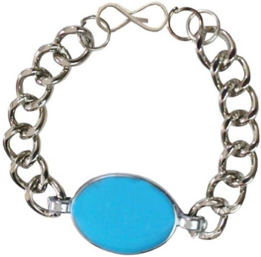 ASTRODIDIArtificial Fashion Salman Khan Stylish Men Hand Bracelet Turquoise Color Silver Plated