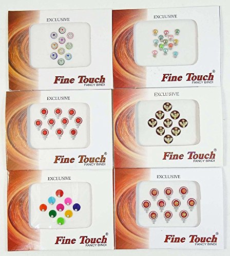 Pack of 5 Multi Color Indian Art Bindi Body Stickers/tattoo Self Adhesive Reusable