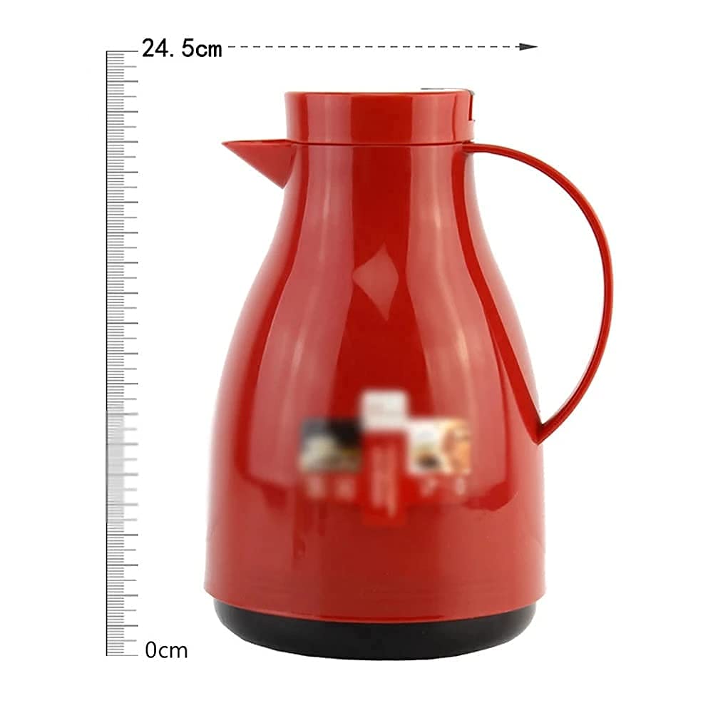 Termo Aislado 1000ml Mini pequeño Estilo Europeo Dibujos Animados Café Termo Frasco Revestimiento de Vidrio Olla al vacío Hervidor Botella de Agua térmica (Amarillo)