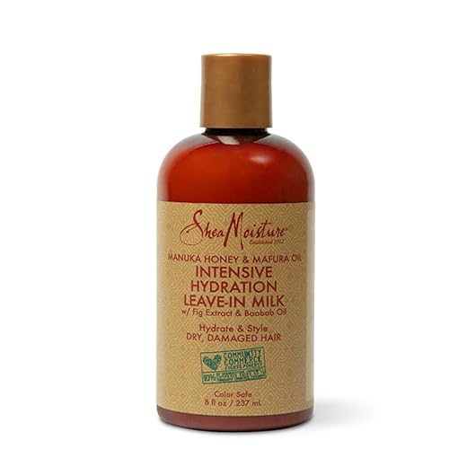 Shea Moisture Manuka Honey and Mafura Oil Intensive Hydration Leave-In Milk for Unisex, 8 Ounce