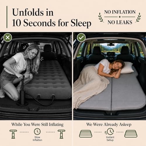 Image of Car Mattress Non-Inflatable Car Camping Mattress, Foldable Trunk Sleeping Pad with Split Design, Portable Car Bed for Road Trips, Camping, Travel, for Kia NIRO 2023-2026，for Kia