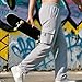 Gray Sweatpants Cargo Sweatpants for Men Baggy Wide Leg Joggers Solid Elastic Waist Athletic Workout Joggers Fashion Streetwear S