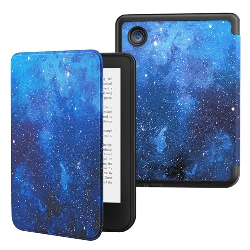 MoKo Funda para Tolino Shine Color/Shine 5(2024)/Shine 4(2022) y Kobo Clara BW/Color/2E 6', Funda Folio Ultra Delgada y Ligera con Auto Wake/Sleep para Kobo Clara 6' 2024, NochedeEstrellaAzul