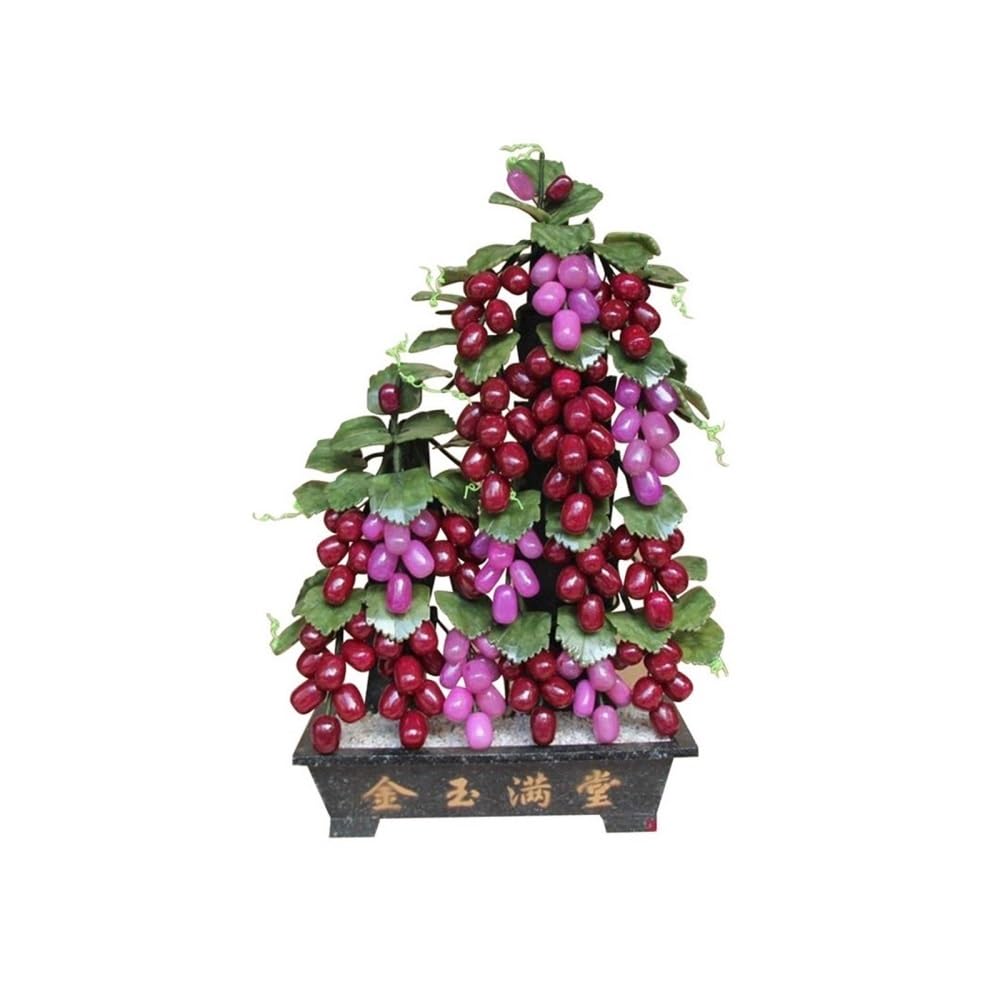 CHENGAIJIAN Artificial Bonsai Tree, Artificial Green Plant Jade Grape Bonsai Ornament for Home Office
