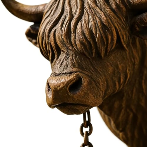 Sonnette murale en résine vache pour déco de porche maison