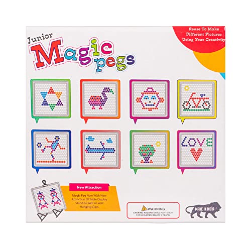 Image of RATNA'S Plastic Magic Pegs for Kids to Create Their Own World Out of Pegs Given and Create Different Designs (Small), Multicolour