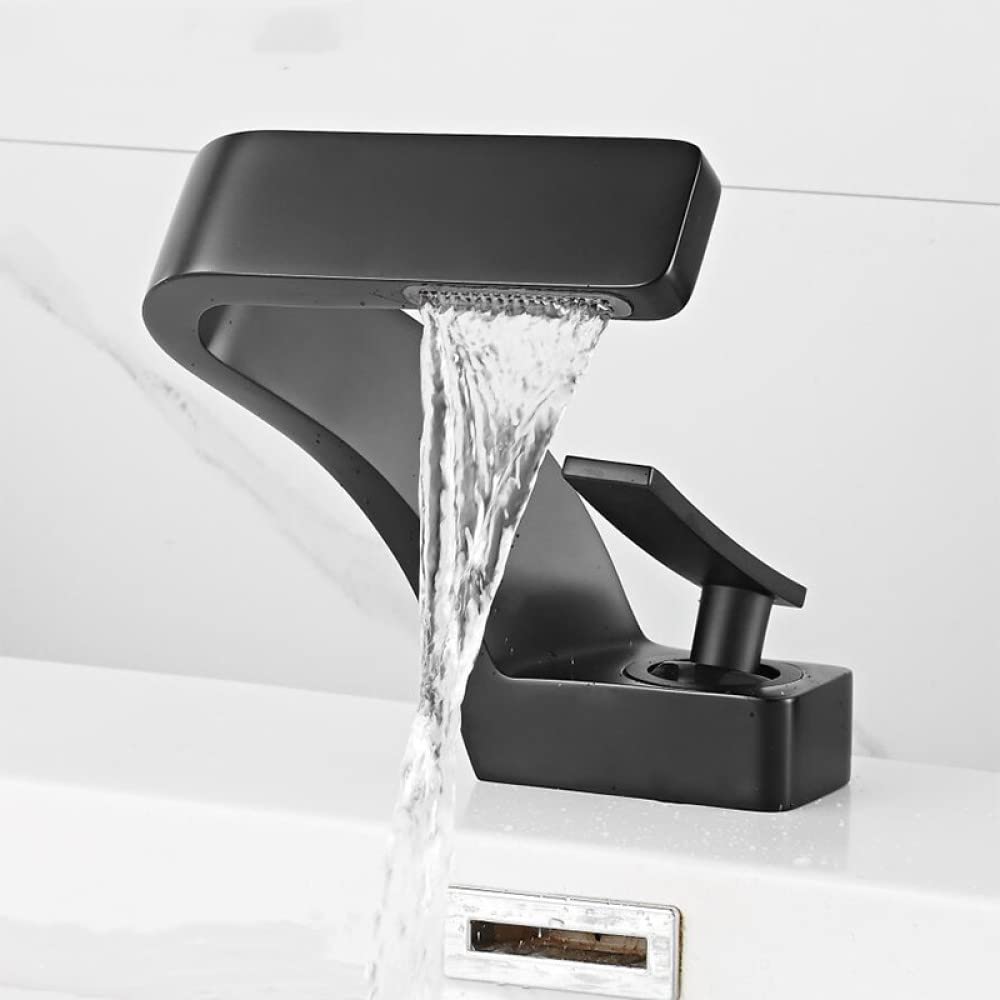 Mélangeur noir de salle de bain eau chaude et froide durable