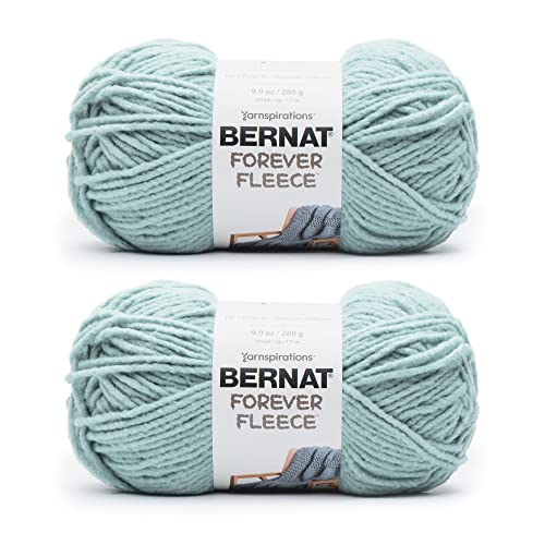 Image of Bernat Forever Fleece Dark Eucalyptus Yarn - 2 Pack of 280g /9.9oz - Polyester - 6 Super Bulky - 194 Yards - Knitting /Crochet