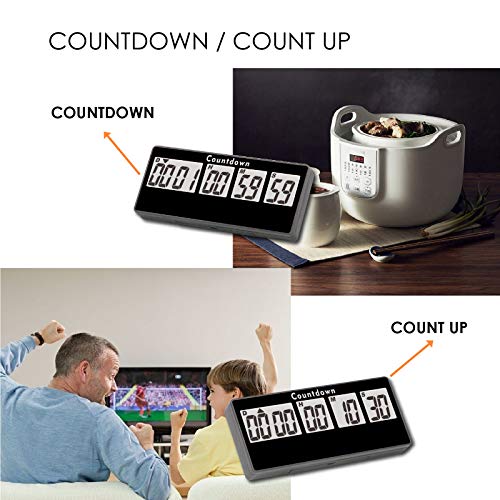 Jayron 9999 Day Digital Countdown Timer for Kitchen Office Desk LCD, Black - Image 2