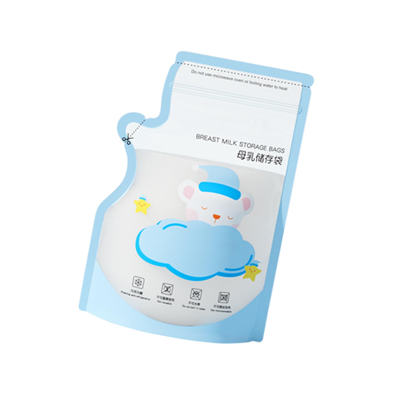 fexxkg 30Pcs Temperature Sensing Breast Milk Storage Bags with Indication for Safe Feeding Leak Design 250ML Capacity