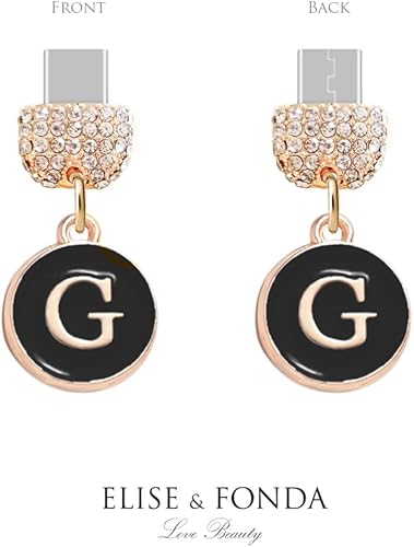 Miniatura 3 de ELISE & FONDA TP59 Tipo-C Puerto de carga Crystal Anti Dust Plug con minúscula letra G teléfono celular Charm para Samsung/OnePlus/Xiaomi/oppo