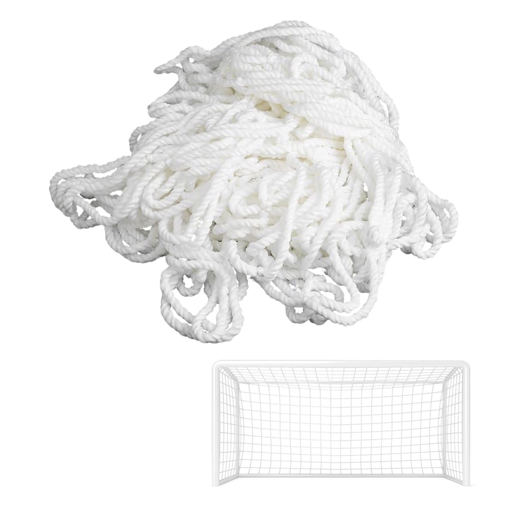 mizikuu Fußballtornetz 1.2 * 0.8m, Faser Fußball-Tornetz Weiß für 3er-Spielfeld Leicht Tragbar Einfache Montage PP-Material Robustes Fußballnetz für Training Garten