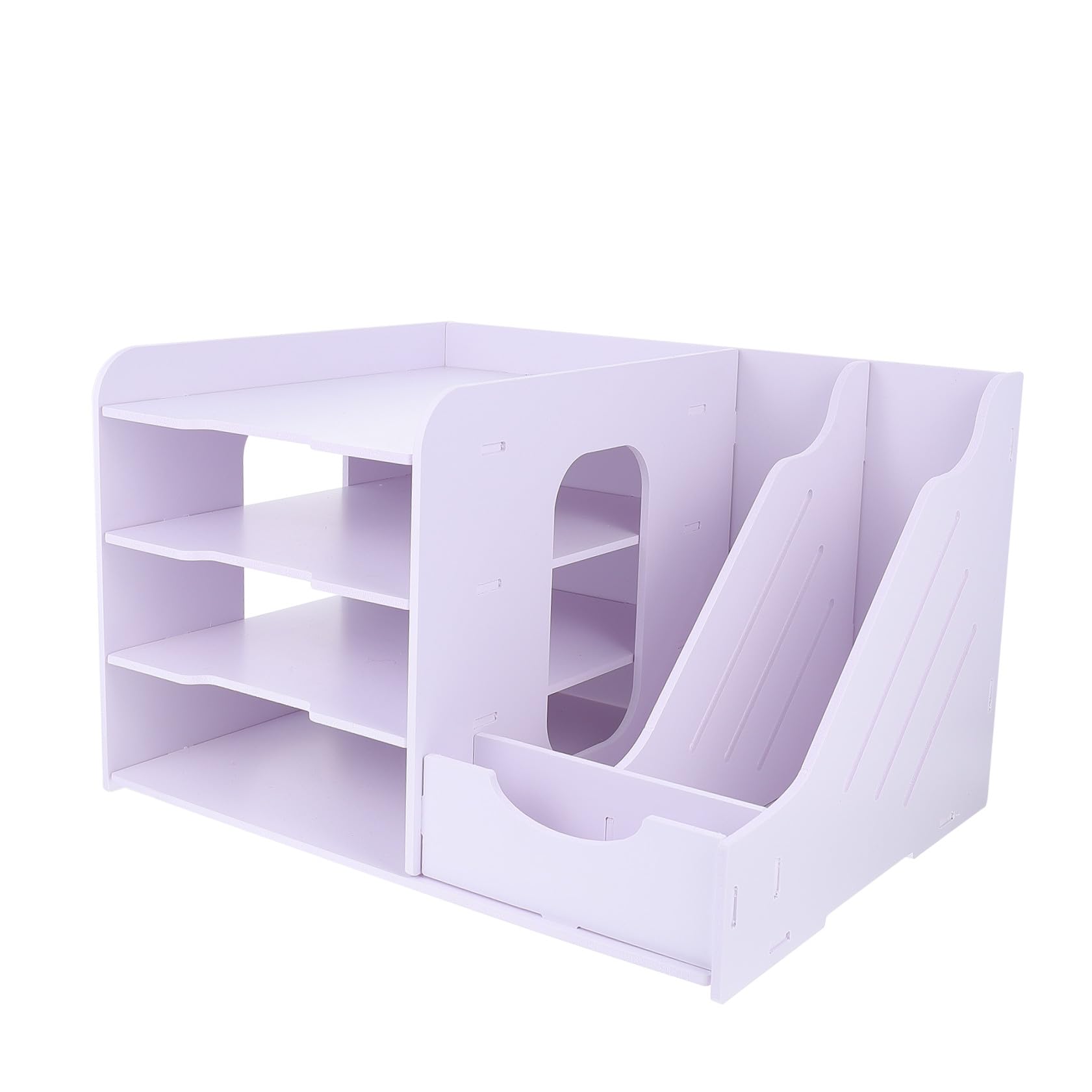 Mehrschichtiges Aktenregal, 40 x 31 x 25 cm, stilvolles PVC-Holz für Büro, Schule und Wohnheim, Schreibtisch-Aktenhalter für effizientes Sortieren und Aufbewahren von Dokumenten