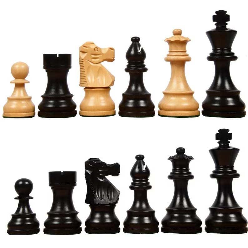 Pièces d'échecs Lardy exclusives noir de jais de 9,5 cm pour sublimer votre salon