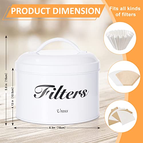Support de filtre à café Uross blanc avec couvercle pour comptoir - 3