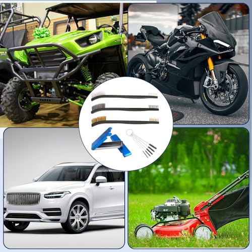 Image of Carburetor Cleaning Kit, Torch Tip Cleaner Brush Set, Throttle Body Dirt Remove Cleaner for Chainsaw Gas Orifices Welding Motorcycle ATV Carburetor Jet Stove Nozzles Shower Heads